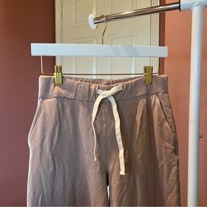 Monrow Drawstring Wide Leg Sweatpants Size Small Khaki